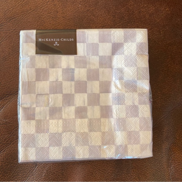 New MacKenzie Childs Sterling check Paper Cocktail Napkins 5”x5". 20x3ply.Luxury - Picture 1 of 2